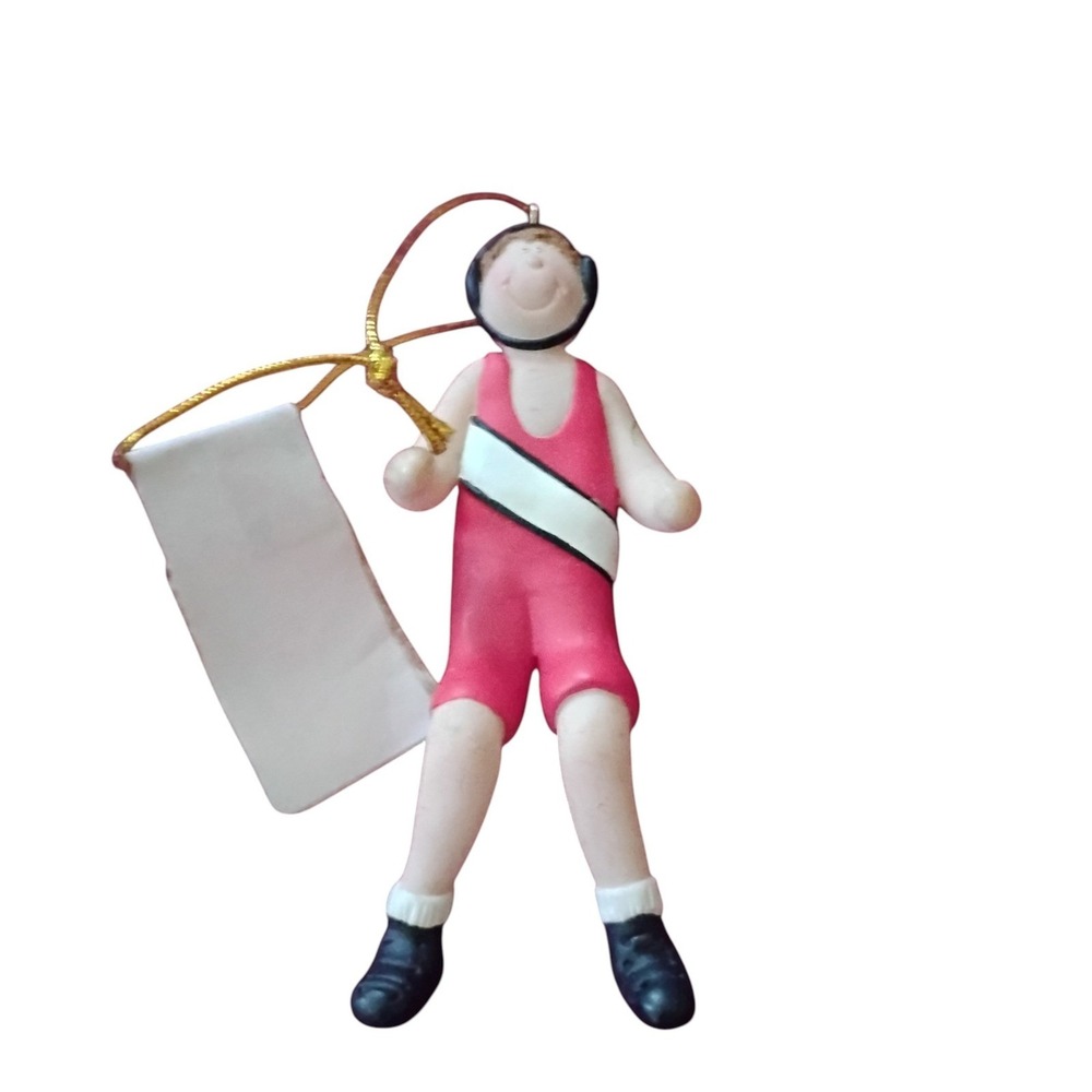Wrestler Christmas Ornament Red Singlet Sports Decor